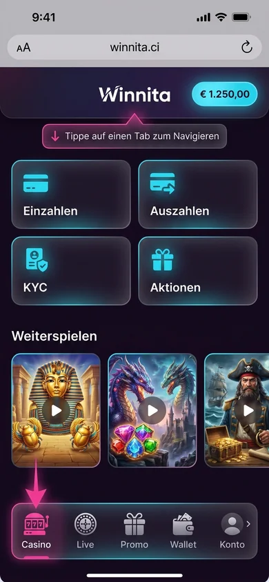 Die Winnita App nutzen — Login & Navigation – Winnita